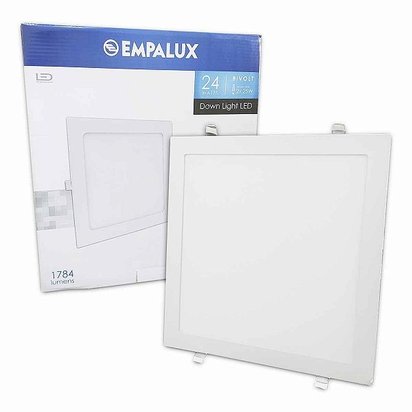 Painel LED Quadrado 24W Bivolt 6000K Embutir LD32416 EMPALUX