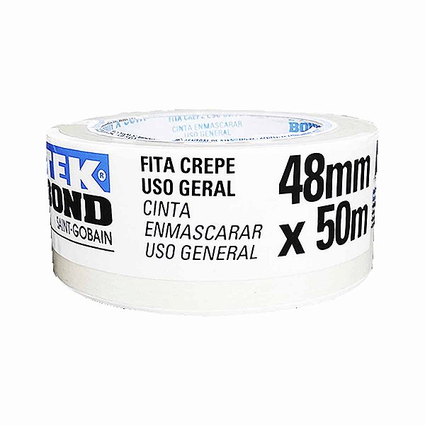 Fita Adesiva Crepe Branca 50 Metros TEKBOND