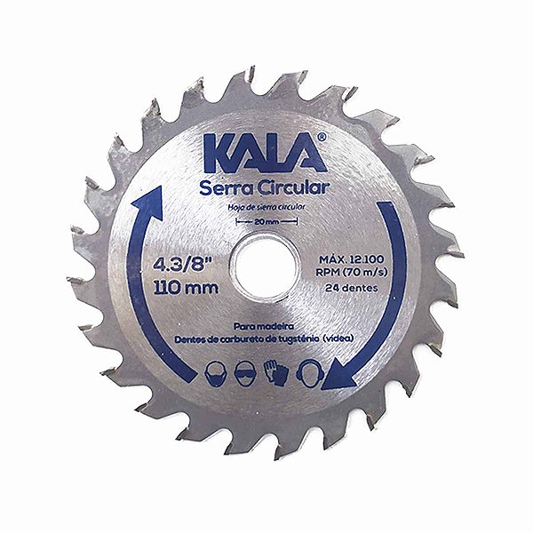 Disco De Corte Serra Circular Madeira Lamina 4.3/8" KALA
