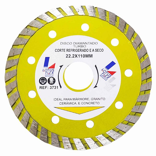 Disco Diamantado Turbo Flex 110 mm 4.1/2" Corte a Seco LOTUS
