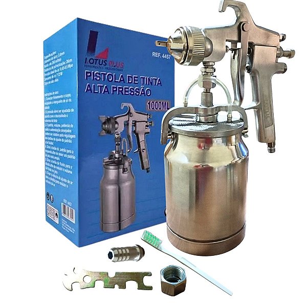 Pistola Tinta  Pintura Alta Pressão Bico 2,0mm 1000ml LOTUS