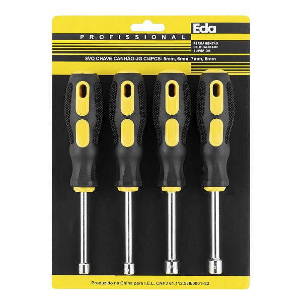Jogo de Chave Canhão Com 04 Peças 5mm a 8mm EDA
