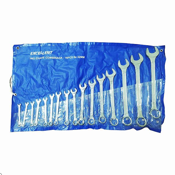 Jogo de Chave Combinada C/ 16 Peças 6mm a 32mm EDA