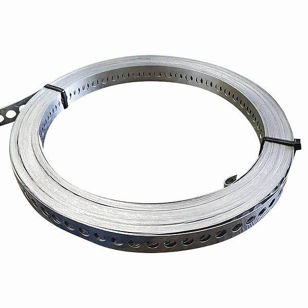 Fita de Aço Cinta Abraçadeira Perfurada 17mm Rolo 10m VONDER