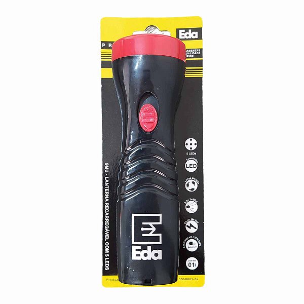 Lanterna Recarregável 5 Leads Bivolt  Longa duração 9MU EDA