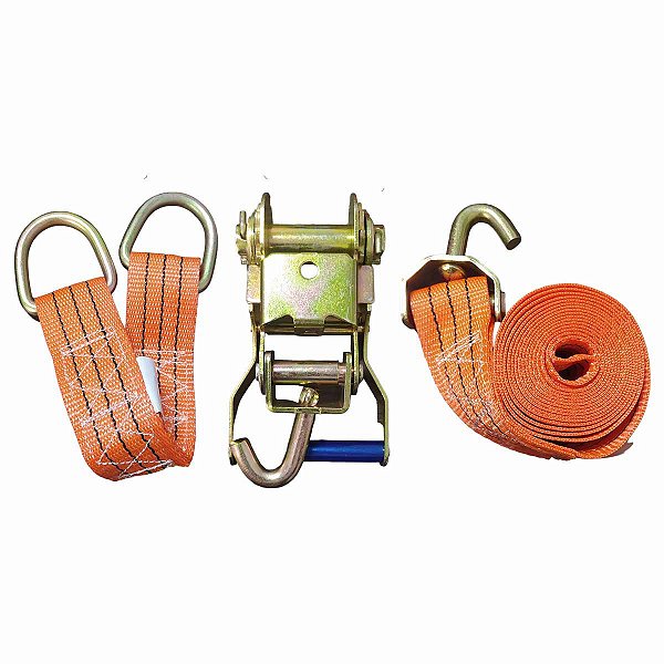 Conjunto Fita Cinta Amarrar Carga com Catraca FITACABO