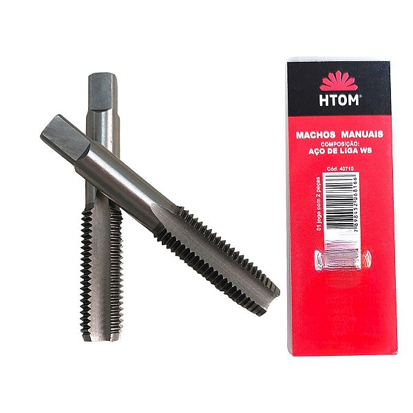 Jogo de Macho Aço Liga Polegada 2 Peças UNC e UNF HTOM