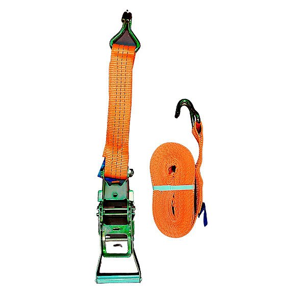 Kit Cinta Catraca com Gancho Reforçado 9Mts Amarração Cargas