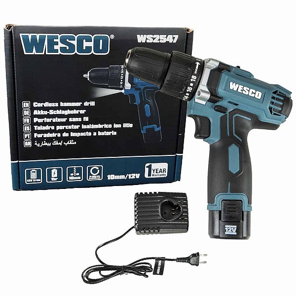 Furadeira de Impacto 3/8 a Bateria 12v WS2547 WESCO
