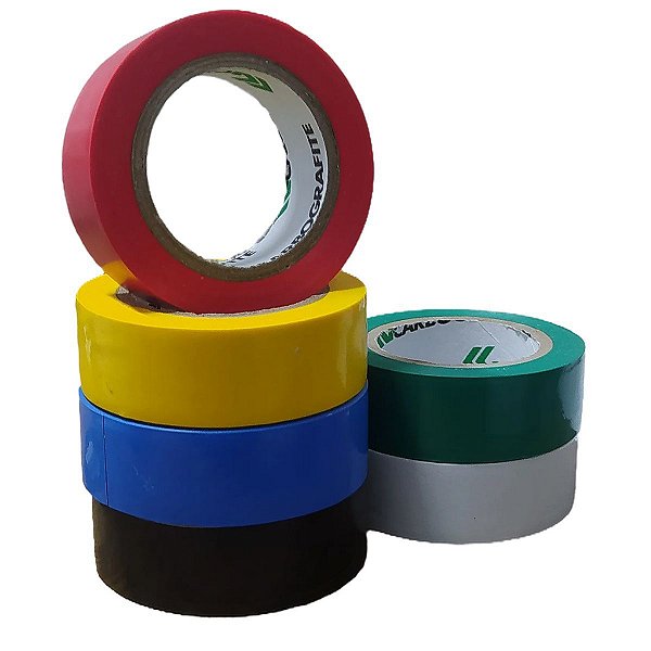 Fita Isolante Isolamento Elétrico 10m x 19mm Colorida CARBOGRAFITE