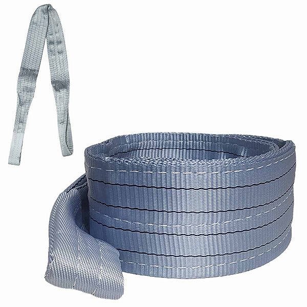 Cinta Fita Sling Carga Amarração Cinza ROBUSTEC