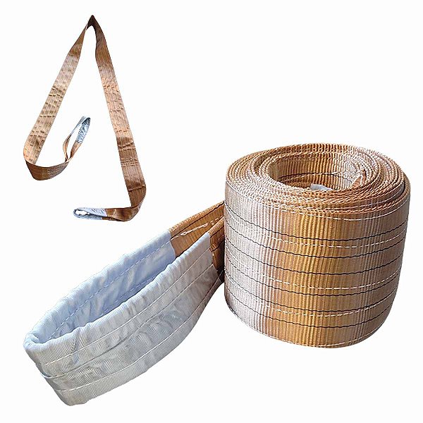 Cinta Fita Sling Carga Amarração Marrom ROBUSTEC