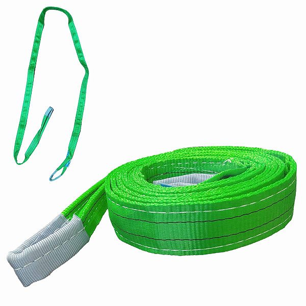 Cinta Fita Sling Carga Amarração Verde ROBUSTEC