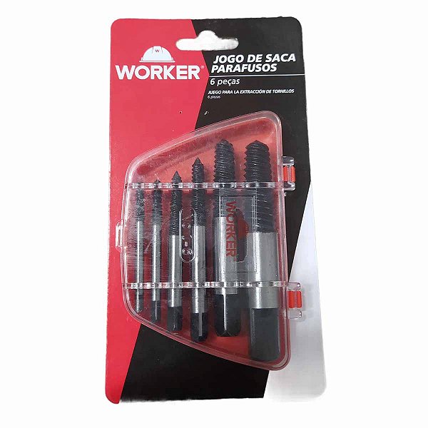 Jogo de Extrator Saca Parafusos 06 Peças WORKER