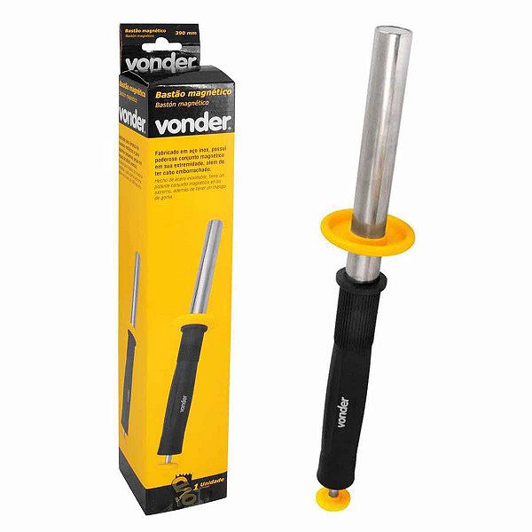 Pegador Magnetico 390mm em Aço Inox Cabo Emborrachado VONDER