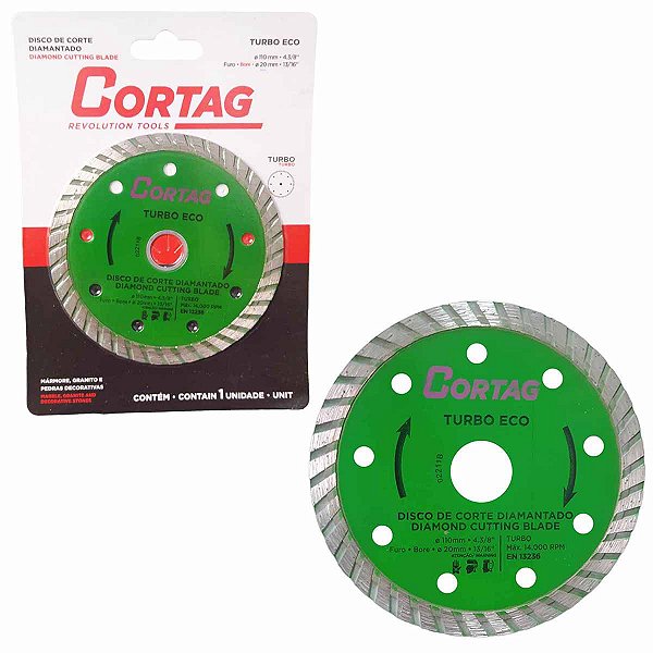Disco de Corte Diamantado Turbo Eco 110mm 4.3/8 CORTAG