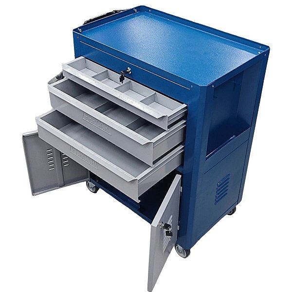 Carrinho Para Ferramentas 3 Gavetas 2 Portas Chaveado FERCAR