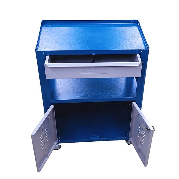 Carrinho de Ferramentas Azul com 1 Gaveta e 2 Portas FERCAR