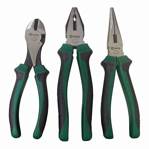 Jogo de Alicates Universal Bico e Corte SATA ST70002U 03 Pç