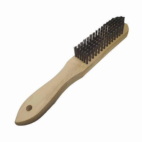 Escova de Aço Manual 06 Fileiras Cabo de Madeira LOTUS