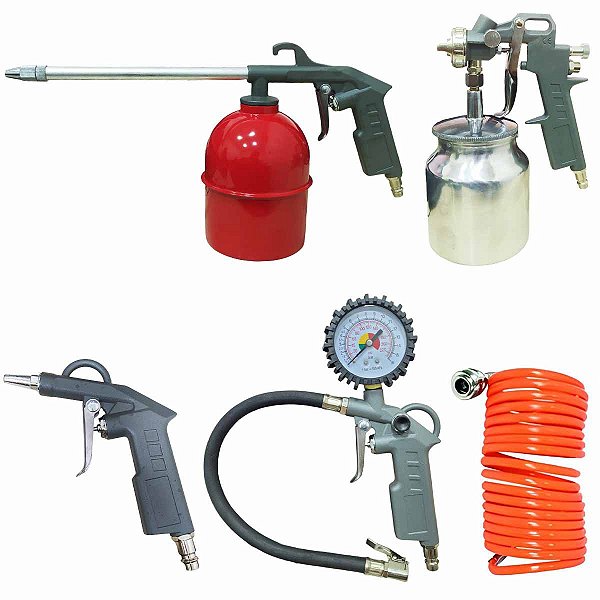 Kit Completo Pistola Acessórios Mangueira p/ Compressor NOLL
