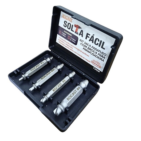 Kit Saca Parafuso com Broca Para Parafusadeira Estojo ROCAST