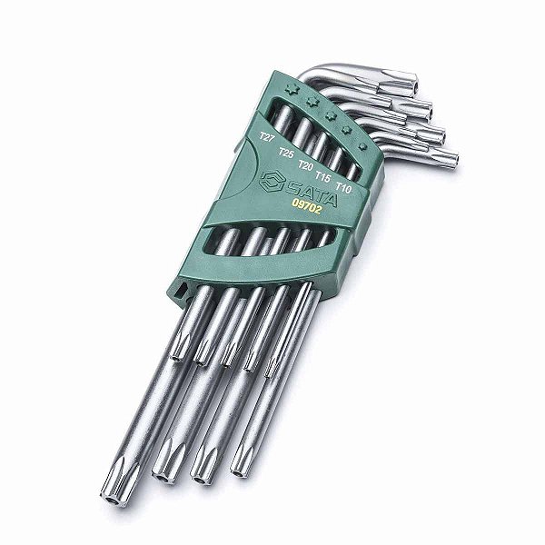 Jogo de Chave Torx Extra Longa T10 a T50 SATA ST09702 09Pç