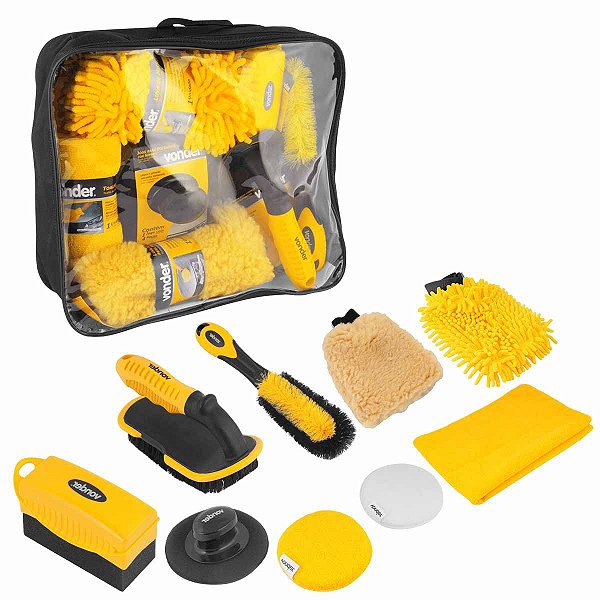 Kit  Acessórios para Limpeza Automotiva com 10 Peças VONDER