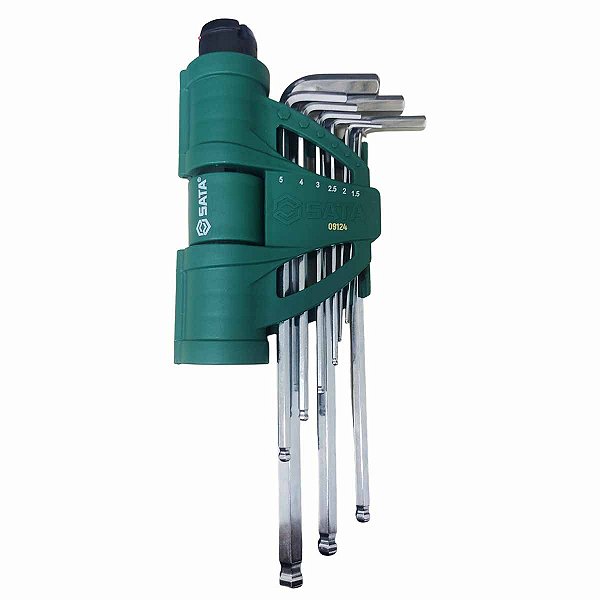 Jogo Chave Allen Abaulada Extra Longa 1,5 a 10mm SATA 09Pç