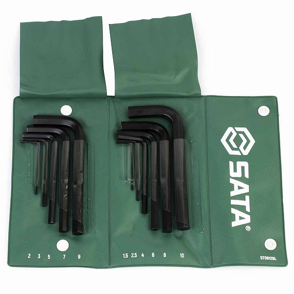 Jogo de Chaves Allen Hexagonais Curtas 11 Peças SATA