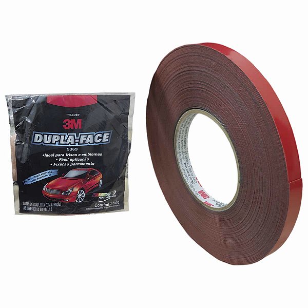 Fita Dupla Face Vermelho Extra Forte 12mm 20 Metros 3M