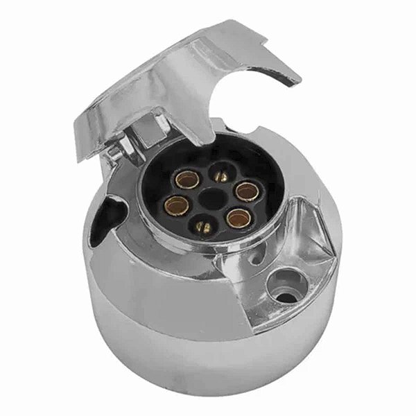 Tomada Fêmea 12v para Engate Cromado Carretinha 6 Polos