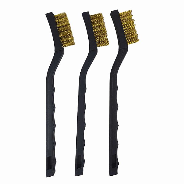 Jogo de Escovas Manual Cerdas Latão 175mm LOTUS 03 Peças