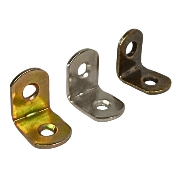 Cantoneira em L 20 x 20 x 15mm com 2 Furos Reforço de Moveis