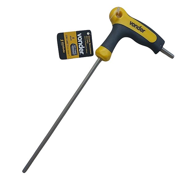 Chave Allen hexagonal Sextavada Longa 05mm com Cabo T VONDER