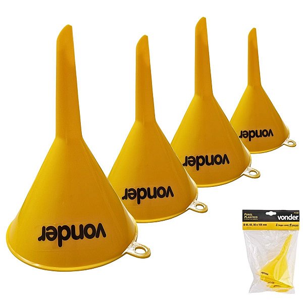 Jogo de Funil Plastico Automotivo Multiuso 04 Peças VONDER