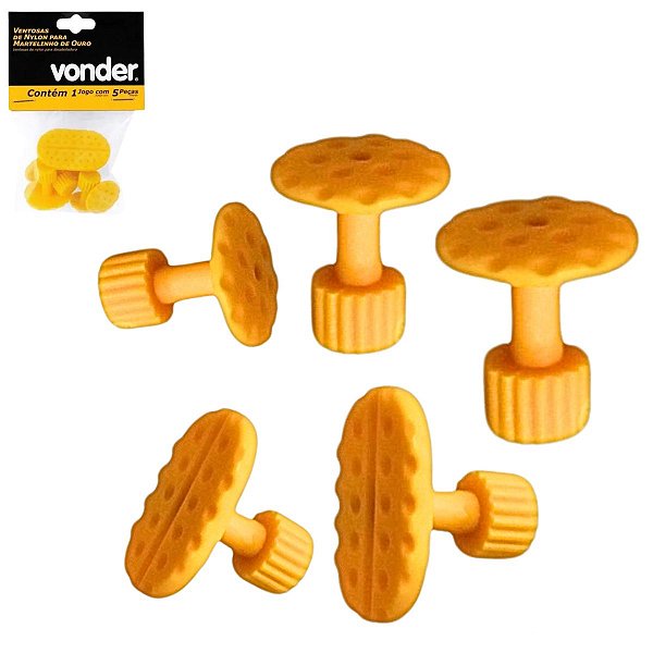 Ventosas de Nylon Para Martelinho de Ouro 05 Peças VONDER
