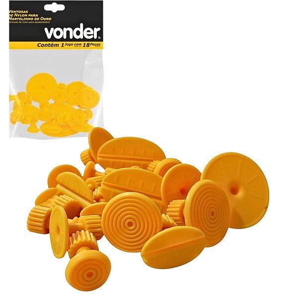 Ventosas de Nylon Para Martelinho de Ouro 18 Peças VONDER