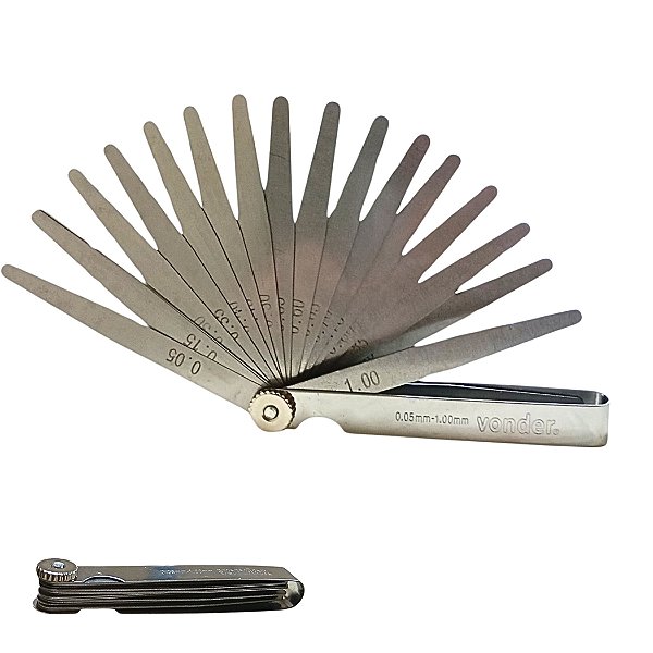Calibre Calibrador de Folga 20 Lâminas 0,05 1,00mm VONDER