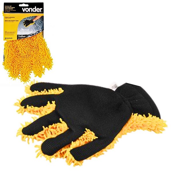 Luva de Microfibra para Lavagem Automotiva com Dedos VONDER