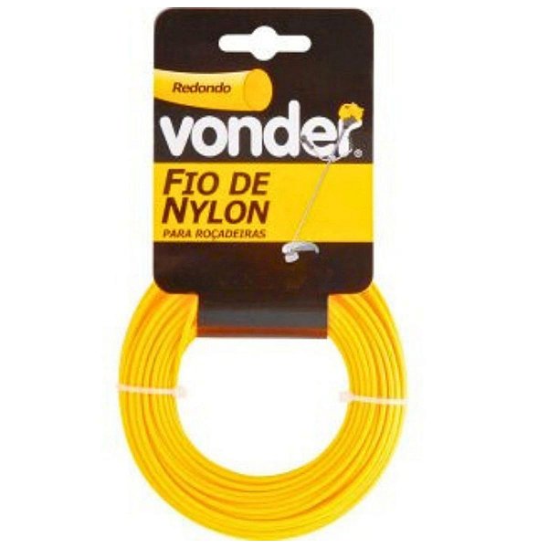 Fio de Nylon Redondo 15M Roçadeira Aparador de Grama VONDER