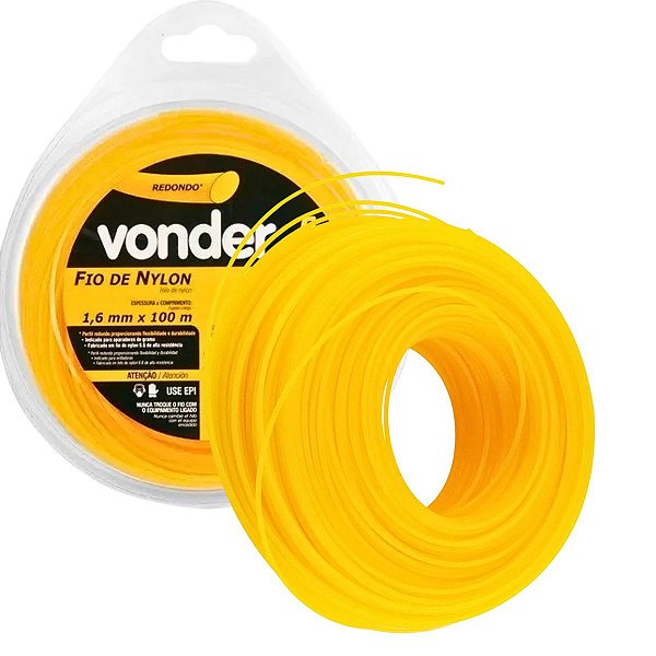 Fio de Nylon 1,6mm x 100m Roçadeira Cortador de Grama VONDER