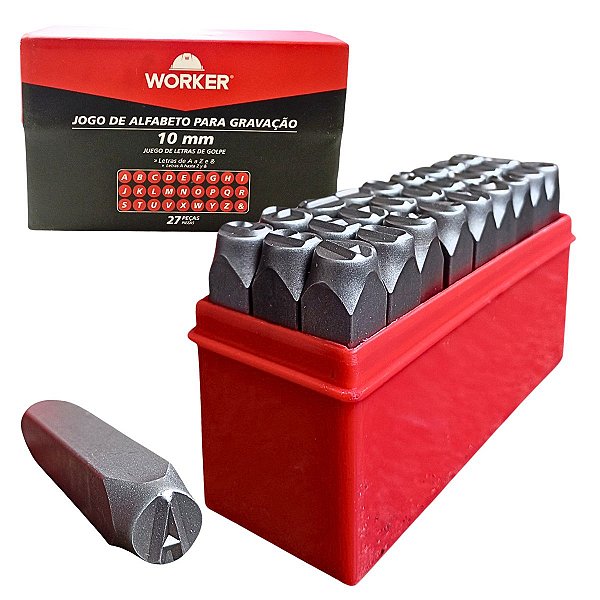 Jogo Marcador Punção Alfabeto Gravação Nº 10 A-Z e & WORKER