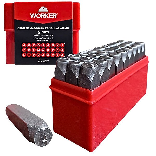 Jogo Marcador Punção Alfabeto Gravação Nº 05 A-Z e & WORKER