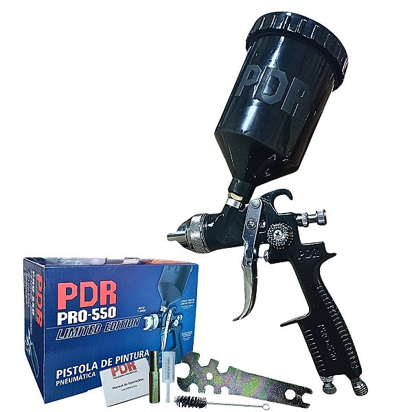 Pistola de Pintura HVLP Copo 600ml Bico 1,4mm PRO-550LE PDR