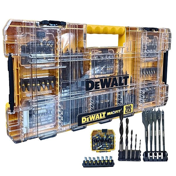 Jogo de Broca e Bits Maxfit Toughcase 160Pçs DWAMF160 DEWALT