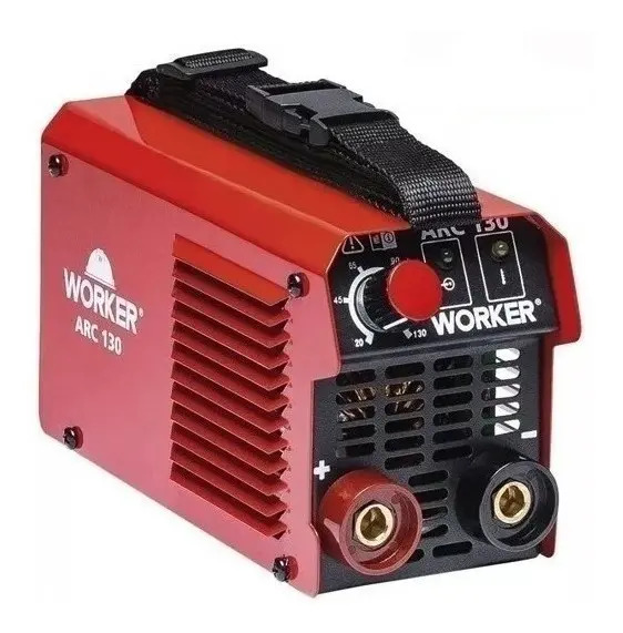 Máquina de Solda Fonte Inversora Eletrodo Arc 130A 127v Worker Nova Versão Cor Vermelho 60Hz