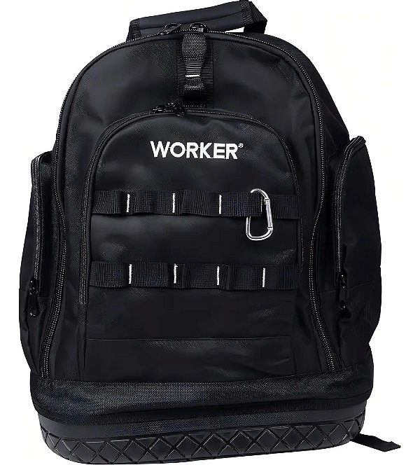 Mochila Para Ferramentas Base Emborrachada Reforçada Worker Preto