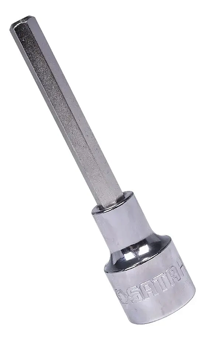 Soquete Hexagonal Longo Encaixe de 1/2  7mm Sata St25204sc