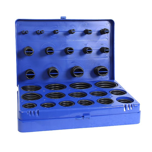Kit Anéis O-Ring NBR 382 Peças Métrico com Maleta Organizadora
